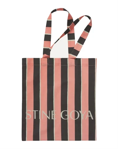 Stine Goya - Tote Net - Rosewood Mint Stripe